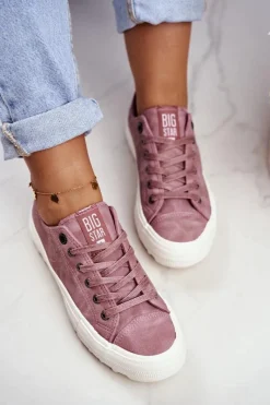 New Big Star Shoes Trampki Damskie Big Star Różowe GG274111