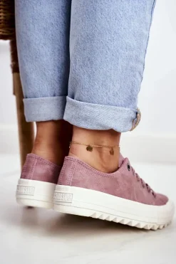 New Big Star Shoes Trampki Damskie Big Star Różowe GG274111