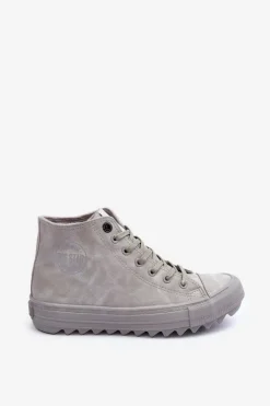Trampki Ocieplane|Trampki Damskie Big Star></noscript>Big Star Shoes Trampki Damskie Big Star Wysokie Ocieplane Szare GG274070 Szary