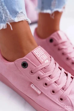 Discount Trampki Damskie Big Star Zamsz Różowe EE274047 Damskie Trampki Damskie Big Star|Trampki Damskie Niskie