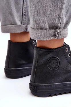 Trampki Ocieplane|Trampki Damskie Big Star></noscript>Big Star Shoes Trampki Damskie Big Star Wysokie Ocieplane Czarne EE274110 Czarny