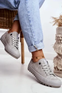 Sale Big Star Shoes Trampki Damskie Big Star Szare GG274075