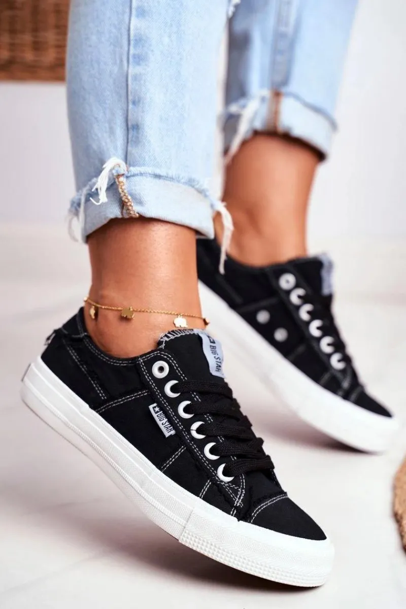 Clearance Trampki Damskie Big Star Czarne DD274446 Damskie Trampki Damskie Big Star|Trampki Damskie Niskie