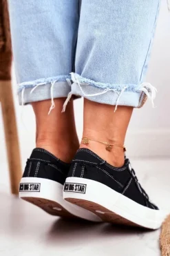 Clearance Trampki Damskie Big Star Czarne DD274446 Damskie Trampki Damskie Big Star|Trampki Damskie Niskie