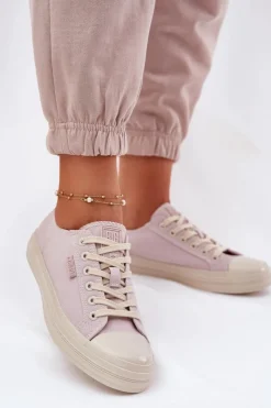 Big Star Shoes Trampki Damskie Big Star RR274732 Jasnoróżowe Różowy