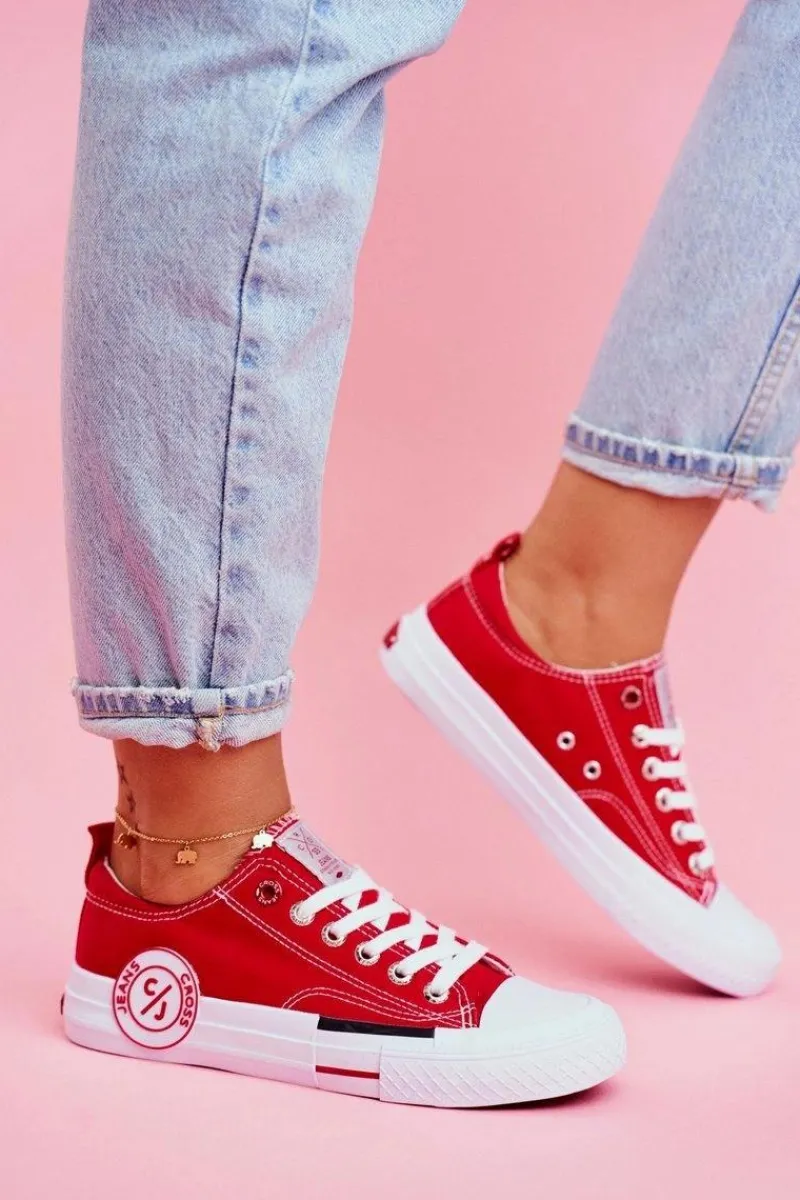 Best Cross Jeans Trampki Damskie Czerwone FF2R4074C