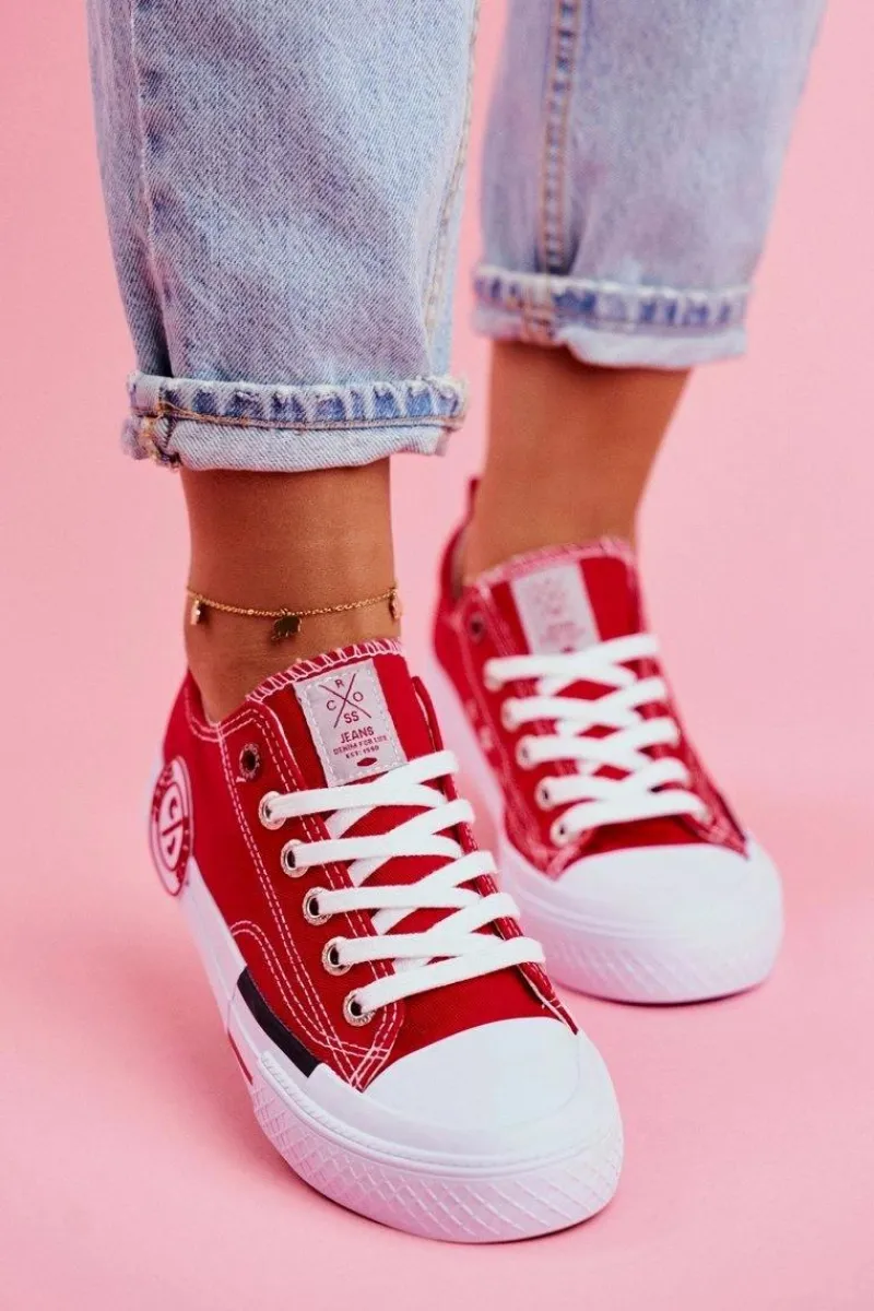 Best Cross Jeans Trampki Damskie Czerwone FF2R4074C