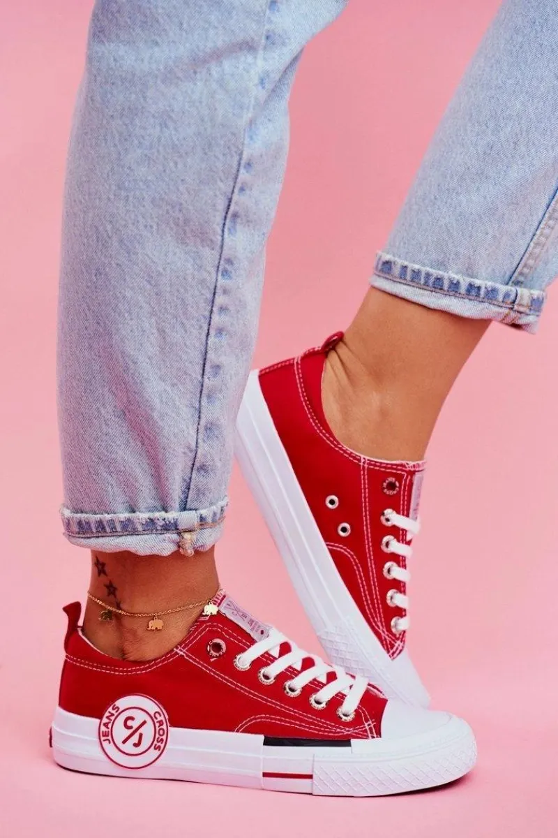 Best Cross Jeans Trampki Damskie Czerwone FF2R4074C