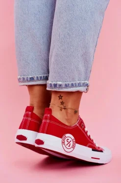 Best Cross Jeans Trampki Damskie Czerwone FF2R4074C