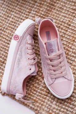 Trampki Damskie Różowe DD2R4058 Damskie Trampki Damskie Cross Jeans