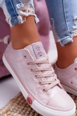 Trampki Damskie Różowe DD2R4058 Damskie Trampki Damskie Cross Jeans