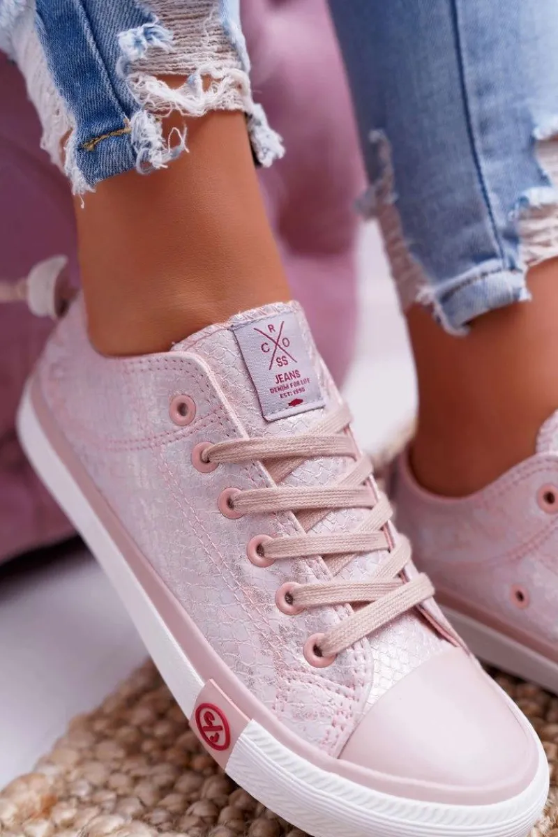 Trampki Damskie Różowe DD2R4058 Damskie Trampki Damskie Cross Jeans
