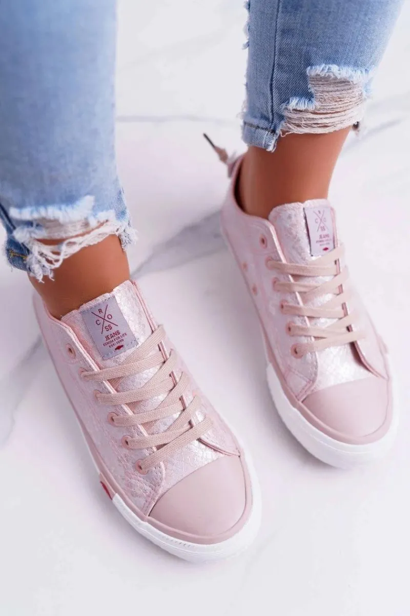 Trampki Damskie Różowe DD2R4058 Damskie Trampki Damskie Cross Jeans