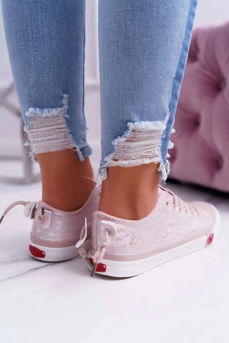 Trampki Damskie Różowe DD2R4058 Damskie Trampki Damskie Cross Jeans