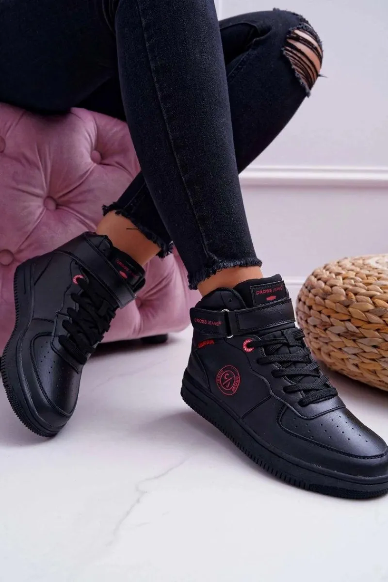 Sale Trampki Damskie Wysokie Czarne EE2R4147C Damskie Trampki Damskie Cross Jeans|Trampki Damskie Wysokie