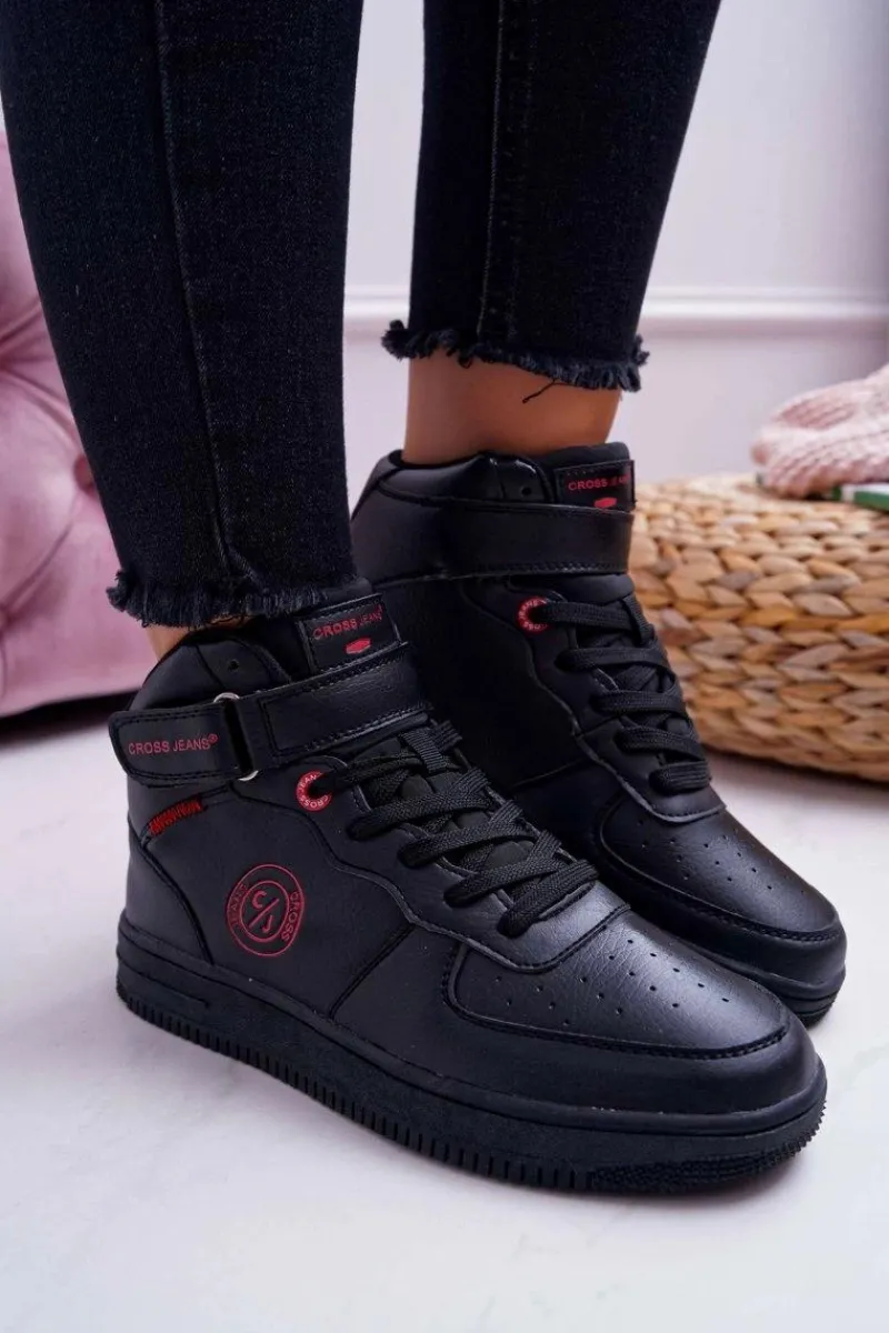 Sale Trampki Damskie Wysokie Czarne EE2R4147C Damskie Trampki Damskie Cross Jeans|Trampki Damskie Wysokie