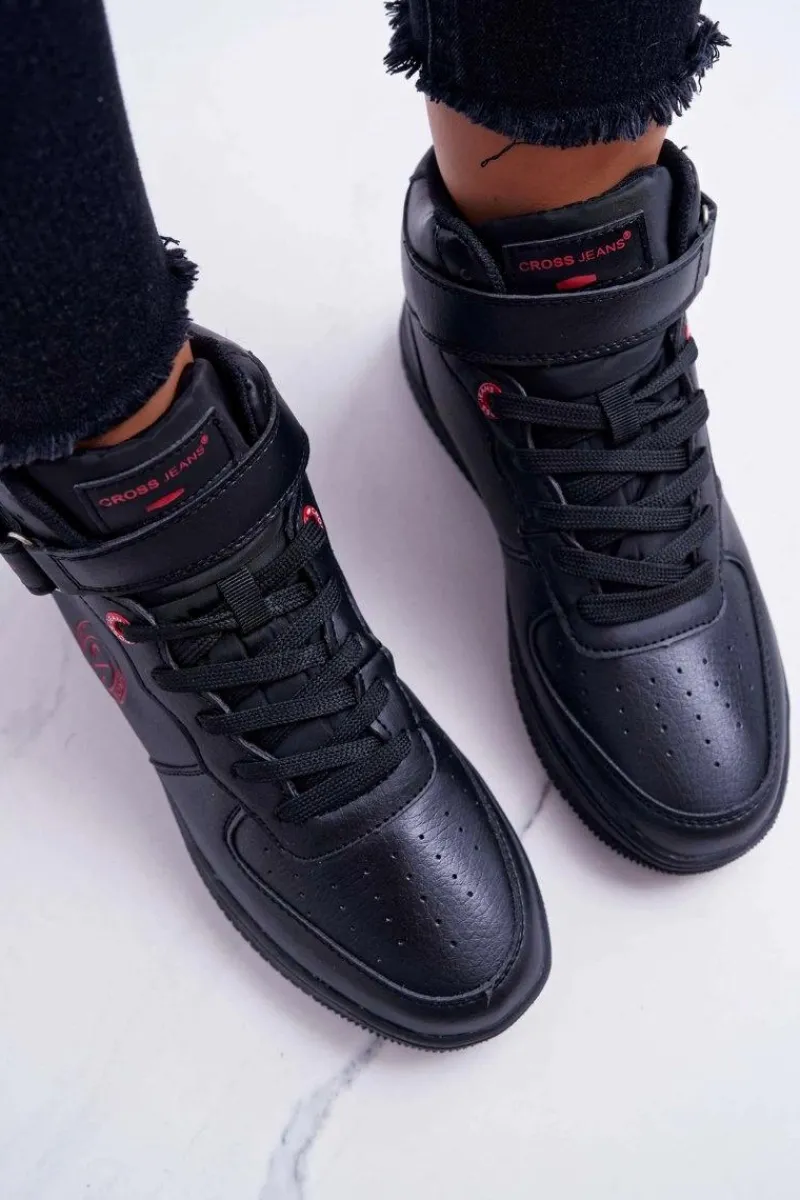 Sale Trampki Damskie Wysokie Czarne EE2R4147C Damskie Trampki Damskie Cross Jeans|Trampki Damskie Wysokie