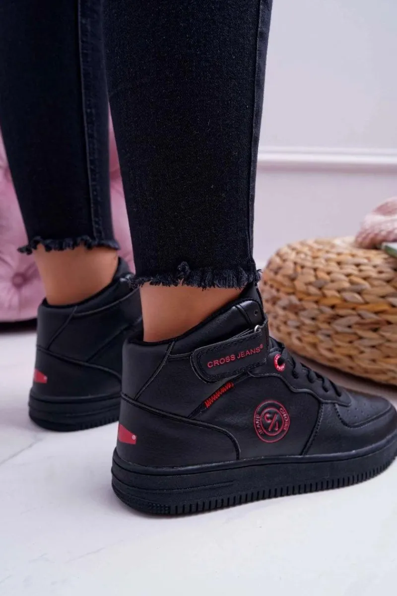 Sale Trampki Damskie Wysokie Czarne EE2R4147C Damskie Trampki Damskie Cross Jeans|Trampki Damskie Wysokie