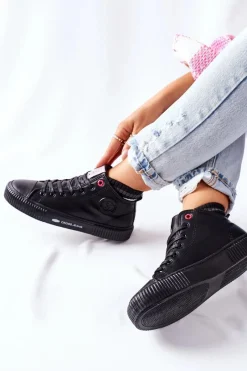 Discount Cross Jeans Trampki Damskie Wysokie Czarne II2R4021 Czarny