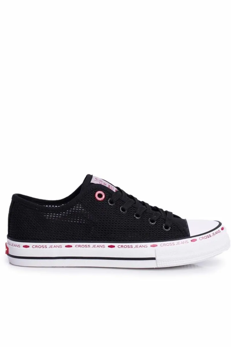 Trampki Damskie Cross Jeans>Cross Jeans Trampki Damskie Czarne Siateczka FF2R4015C Czarny