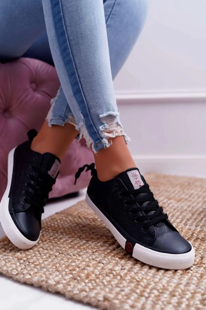 Trampki Damskie Cross Jeans>Cross Jeans Trampki Damskie Czarne DD2R4060