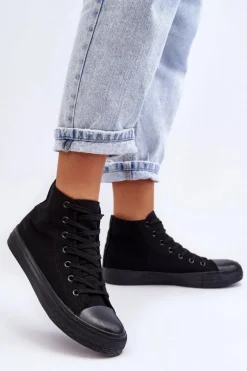 Trampki Damskie Niskie>Boto Trampki Damskie Czarne Socerio