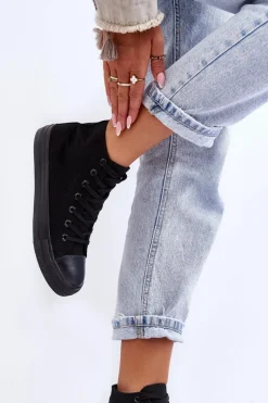 Trampki Damskie Niskie></noscript>Boto Trampki Damskie Czarne Socerio