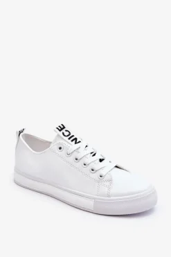 Sale Boto Trampki Damskie Klasyczne Białe Ville Biały