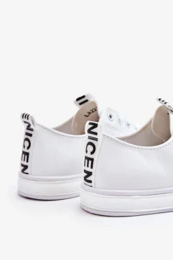 Sale Boto Trampki Damskie Klasyczne Białe Ville Biały