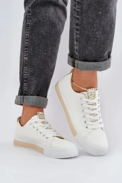 Trampki Damskie Niskie>Boto Trampki Damskie Klasyczne Złote Ville Złoty