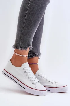 Trampki Damskie Niskie></noscript>Boto Trampki Damskie Klasyczne Niskie Białe Caelira