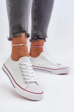 Trampki Damskie Niskie></noscript>Boto Trampki Damskie Klasyczne Niskie Białe Caelira