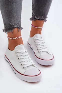 Trampki Damskie Niskie></noscript>Boto Trampki Damskie Klasyczne Niskie Białe Caelira