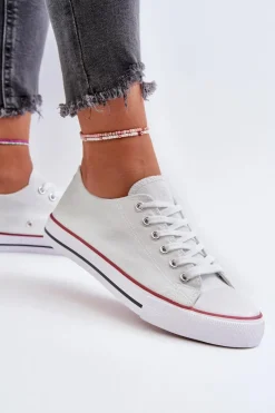 Trampki Damskie Niskie></noscript>Boto Trampki Damskie Klasyczne Niskie Białe Caelira