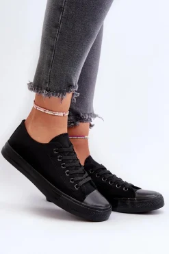 Trampki Damskie Niskie></noscript>Boto Trampki Damskie Klasyczne Niskie Czarne Caelira