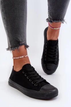 Trampki Damskie Niskie></noscript>Boto Trampki Damskie Klasyczne Niskie Czarne Caelira