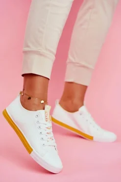 Trampki Damskie Niskie>Boto Trampki Damskie Klasyczne Żółte Ville