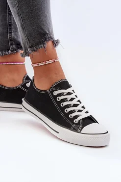 Trampki Damskie Niskie></noscript>Boto Trampki Damskie Klasyczne Niskie Czarne Caelira