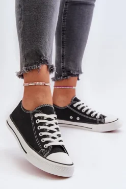 Trampki Damskie Niskie></noscript>Boto Trampki Damskie Klasyczne Niskie Czarne Caelira