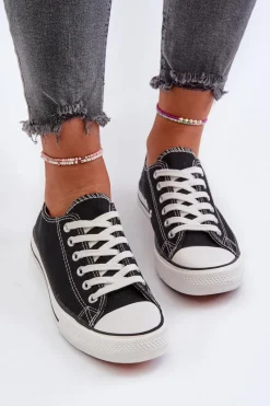 Trampki Damskie Niskie></noscript>Boto Trampki Damskie Klasyczne Niskie Czarne Caelira