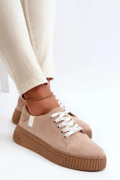 Clearance Trampki Damskie MEMORY FOAM SYSTEM BIG STAR NN276002 Ciemnobeżowe Damskie Trampki Damskie Big Star|Trampki Damskie Niskie