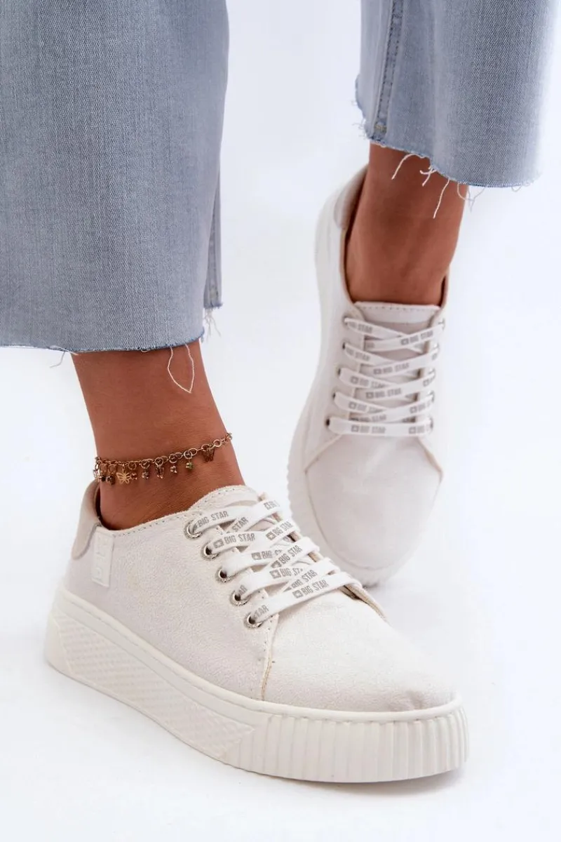 Trampki Damskie Big Star|Trampki Damskie Niskie>Big Star Shoes Trampki Damskie MEMORY FOAM SYSTEM BIG STAR NN276001 Białe Biały