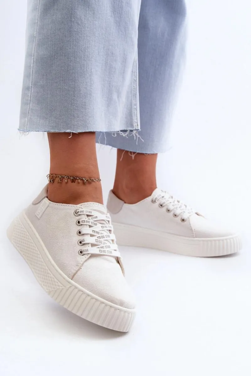 Trampki Damskie Big Star|Trampki Damskie Niskie>Big Star Shoes Trampki Damskie MEMORY FOAM SYSTEM BIG STAR NN276001 Białe Biały