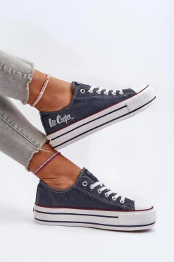 Discount Lee Cooper Trampki Damskie Na Grubej Podeszwie LCW-24-31-2220 Granatowe
