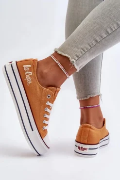 Outlet Lee Cooper Trampki Damskie Na Grubej Podeszwie LCW-24-31-2216 Pomarańczowe
