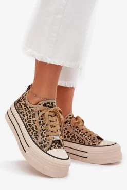 Best Trampki Damskie Na Masywnej Platformie Panterka Marinae Damskie Trampki Damskie Niskie