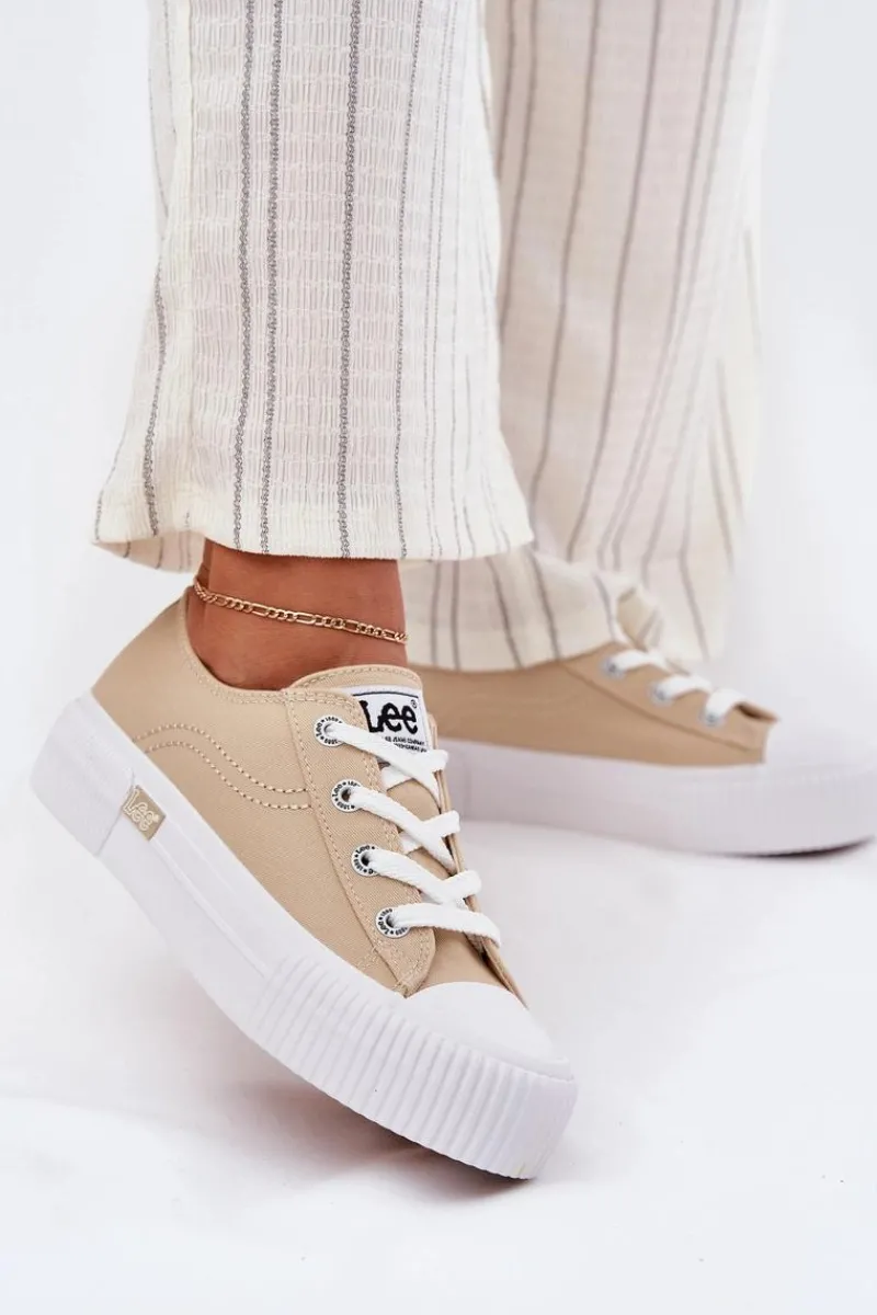 Outlet Trampki Damskie Na Platformie ISLA C WOMEN LOW 50251001 Beżowe Damskie Trampki Damskie Niskie