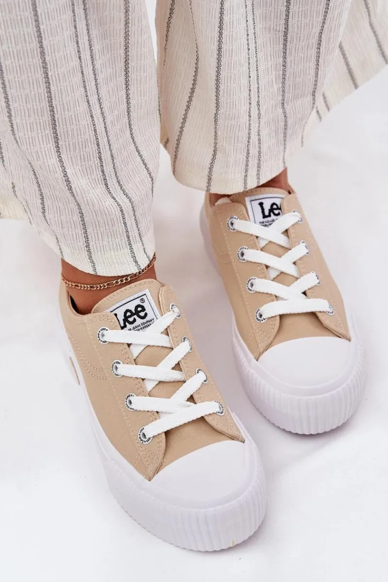 Outlet Trampki Damskie Na Platformie ISLA C WOMEN LOW 50251001 Beżowe Damskie Trampki Damskie Niskie