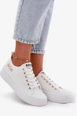 Trampki Damskie Niskie></noscript>Lee Cooper Trampki Damskie Na Platformie LCW-24-44-2462L Białe