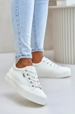 Best Trampki Damskie Na Platformie Ocieplane Big Star OO274A464 Białe Damskie Trampki Damskie Big Star|Trampki Damskie Niskie